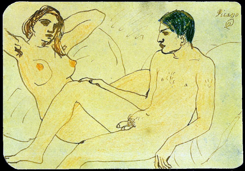Self Portrait With Nude, 1902 II by Pablo Picasso